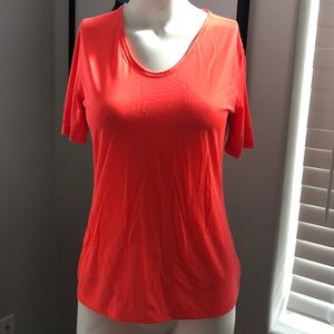 Athleta Neon Orange Short Sleeve Tee Size S